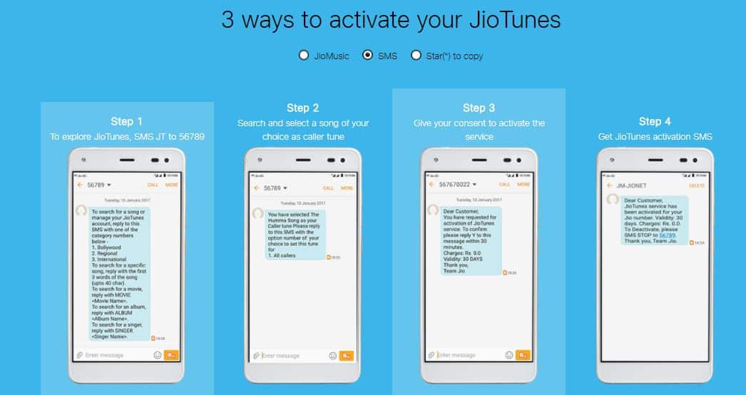 How to Set Caller Tune in Jio with SMS