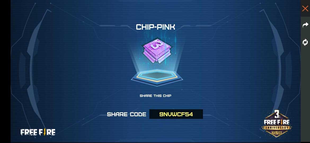 Free Fire Pink Chip Code.