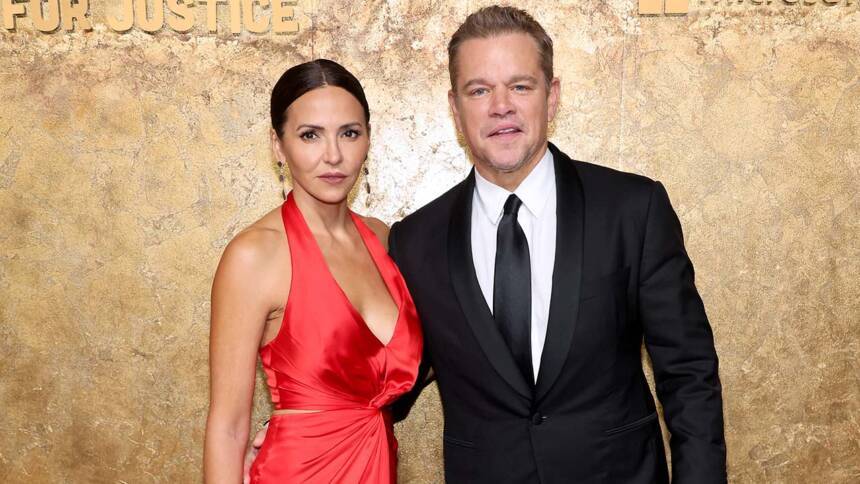 Matt Damon With Her Ife